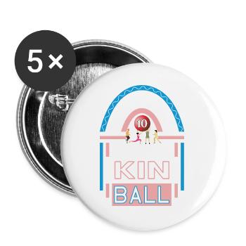 Kinball Jubiläum 10 Jahre Trainerin Spielerin - Buttons groß 56 mm (5er Pack) - Weiß - Vorne