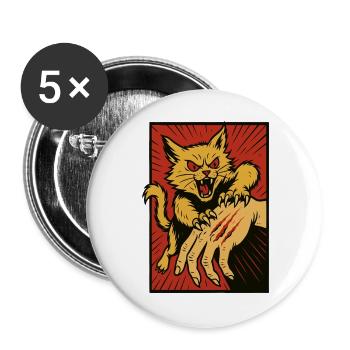 Crimson Claw Cat Assault - Buttons large 2.2''/56 mm (5-pack) - white - Front