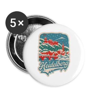 Heidelberg Winter Landscape - Buttons large 2.2''/56 mm (5-pack) - white - Front