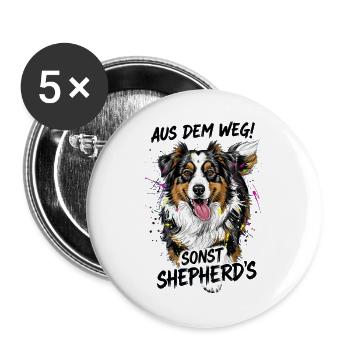 Chien de berger australien à l’écart du chemin cadeau - Lot de 5 grands badges (56 mm) - blanc - Devant