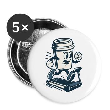 Koffeinhaltige Sprint Kaffeetasse - Buttons groß 56 mm (5er Pack) - Weiß - Vorne