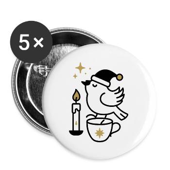 Golden Shooting Star Night - Buttons large 2.2''/56 mm (5-pack) - white - Front
