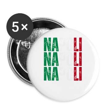 Naples Italy, souvenir of Naples - Buttons large 2.2''/56 mm (5-pack) - white - Front