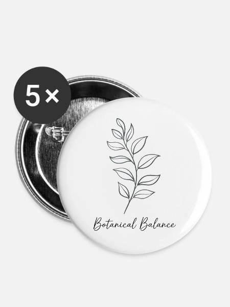 Botanical Balance – Linienkunst - Buttons groß 56 mm (5er Pack) - Weiß
