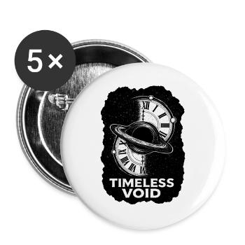TIMELESS VOID – The Black Hole of Time - Buttons large 2.2''/56 mm (5-pack) - white - Front