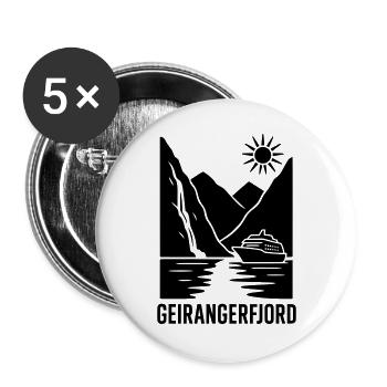 geiranger fjord norwegen - Buttons groß 56 mm (5er Pack) - Weiß - Vorne