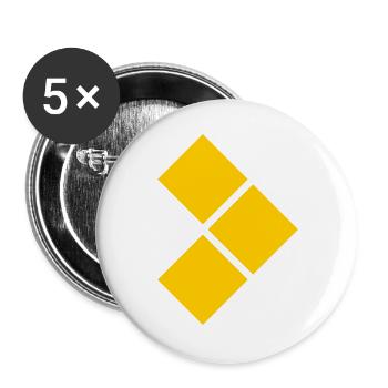 Geometric Yellow Diamond Grid - Buttons large 2.2''/56 mm (5-pack) - white - Front