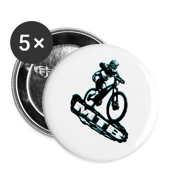 MTB bike - Buttons groß 56 mm (5er Pack) - Weiß - Vorne