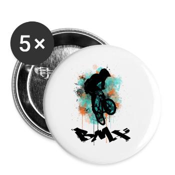 Vélo BMX - Lot de 5 grands badges (56 mm) - blanc - Devant