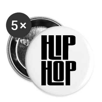 Hip Hop Bold Logo - Lot de 5 grands badges (56 mm) - blanc - Devant