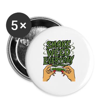 Everyday Smoke Funny Green Style - Buttons large 2.2''/56 mm (5-pack) - white - Front