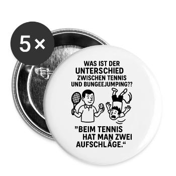 Bungee Tennis Blague Humour noir - Lot de 5 grands badges (56 mm) - blanc - Devant