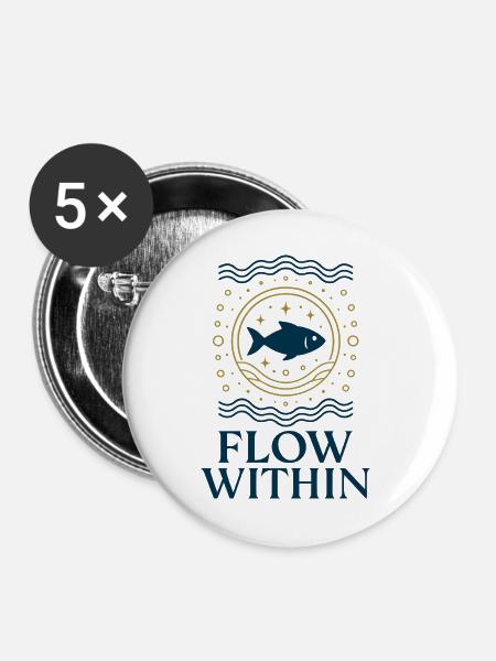 Flow Within - Buttons groß 56 mm (5er Pack) - Weiß