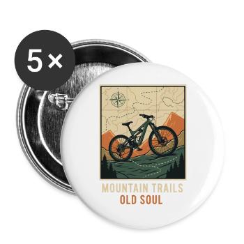 Sentiers de montagne Old Soul - Lot de 5 grands badges (56 mm) - blanc - Devant
