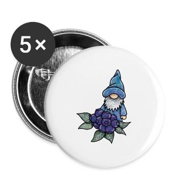 Heidelbeer-Wichtel - Buttons groß 56 mm (5er Pack) - Weiß - Vorne