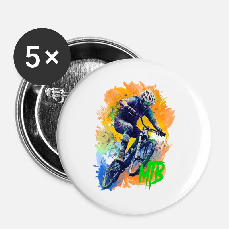 MTB bike - Buttons large 2.2''/56 mm (5-pack) - white