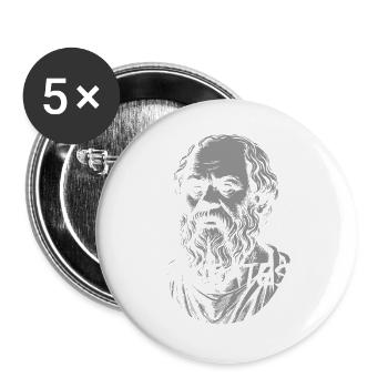 Porträt des antiken Philosophen Sokrates - Buttons groß 56 mm (5er Pack) - Weiß - Vorne