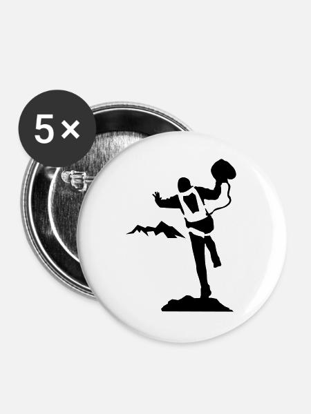 BASE jumping - Buttons groß 56 mm (5er Pack) - Weiß