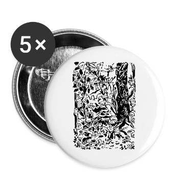 ENCHANTED FOREST - Buttons large 2.2''/56 mm (5-pack) - white - Front