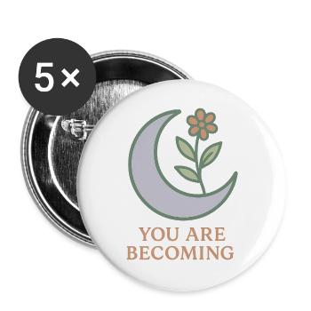 Fleur de Lune : Tu Grandiras - Lot de 5 grands badges (56 mm) - blanc - Devant