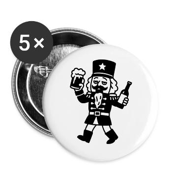 mulled wine alcohol christmas time nutcracker - Buttons large 2.2''/56 mm (5-pack) - white - Front