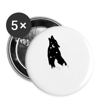 Star Wolf - Buttons large 2.2''/56 mm (5-pack) - white - Front
