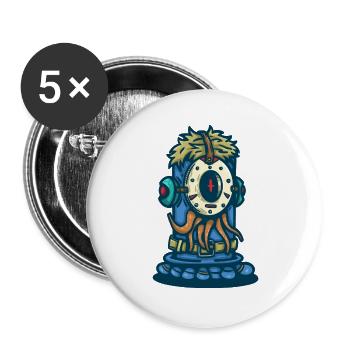 Monstre Oméga Aquatique - Lot de 5 grands badges (56 mm) - blanc - Devant