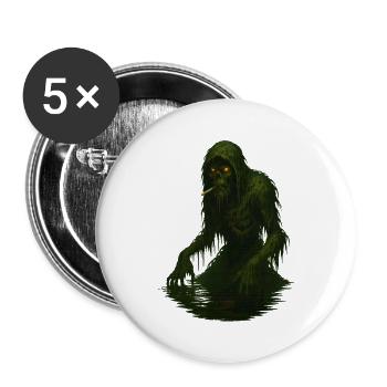 Swamp Monster - Buttons large 2.2''/56 mm (5-pack) - white - Front