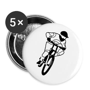 Biker - Buttons groß 56 mm (5er Pack) - Weiß - Vorne