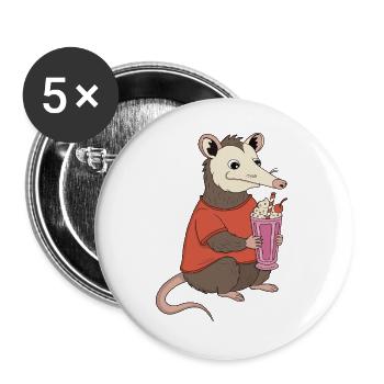 Délice milkshake à l’opossum - Lot de 5 grands badges (56 mm) - blanc - Devant