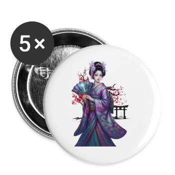 Schöne Geisha | Endgültige Revision | Extrablatt - Buttons groß 56 mm (5er Pack) - Weiß - Vorne