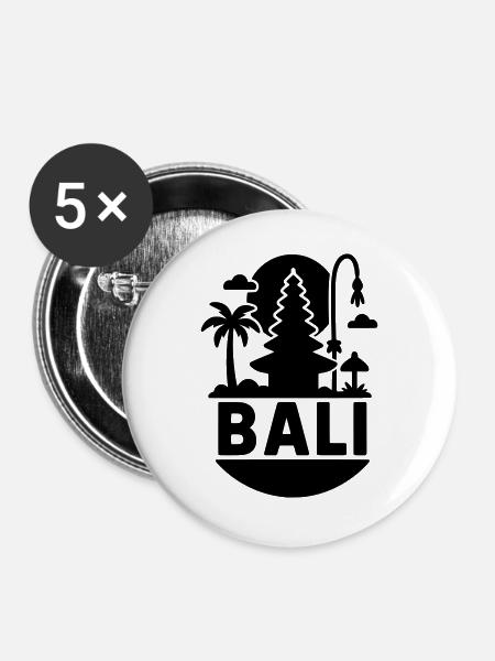 bali silhouette - Buttons groß 56 mm (5er Pack) - Weiß