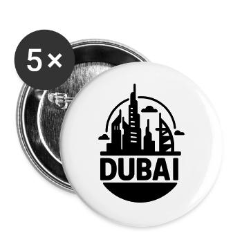 Dubai Silhouette - Lot de 5 grands badges (56 mm) - blanc - Devant