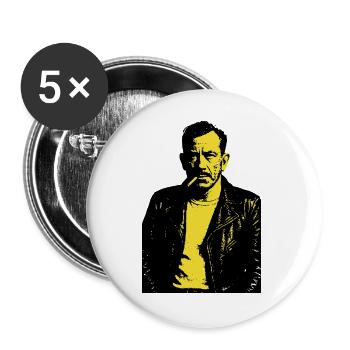 John Steinbeck Noir Rebel Portrait - Buttons large 2.2''/56 mm (5-pack) - white - Front