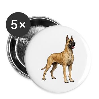 Illustration vintage de Dogue Grand – Élégance & Puissance - Lot de 5 grands badges (56 mm) - blanc - Devant