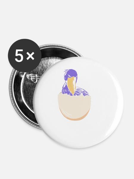 Shoebill - Buttons groß 56 mm (5er Pack) - Weiß