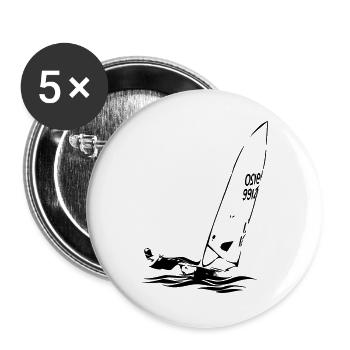 ILCA Laser Sailing Dinghy Sailboat Regatta Sailing Sports - Buttons large 2.2''/56 mm (5-pack) - white - Front