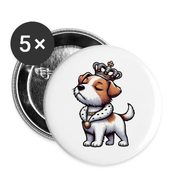 Jack Russel terrier Jack russel liebhaber Jackie - Buttons groß 56 mm (5er Pack) - Weiß - Vorne
