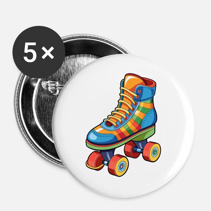 Roller skate - Buttons large 2.2''/56 mm (5-pack) - white