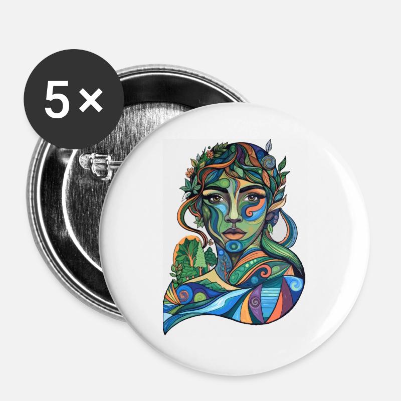 Mother Nature on the Move - Buttons large 2.2''/56 mm (5-pack) - white