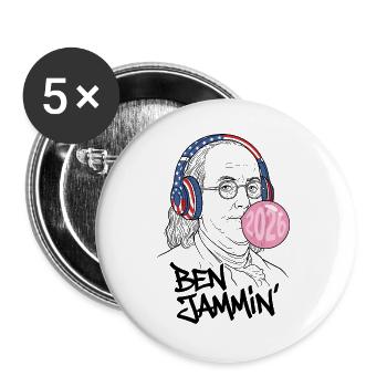 Ben Jammin 2026 - Buttons large 2.2''/56 mm (5-pack) - white - Front