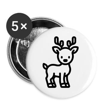 Hirsch - Buttons groß 56 mm (5er Pack) - Weiß - Vorne