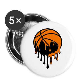Tropfendes Basketball-Straßenkunstdesign - Buttons groß 56 mm (5er Pack) - Weiß - Vorne