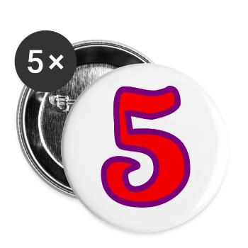 5. ANNIVERSAIRE. 5 ANS. 5e ANNIVERSAIRE - Lot de 5 grands badges (56 mm) - blanc - Devant