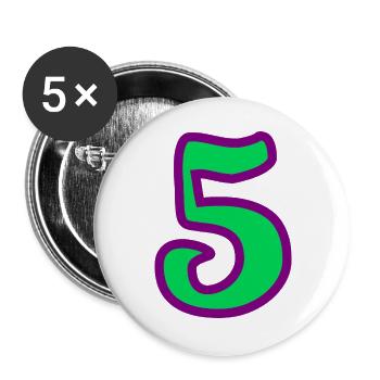 5. JUBILÄUM. 5 JAHRE. 5. JUBILÄUM - Buttons groß 56 mm (5er Pack) - Weiß - Vorne