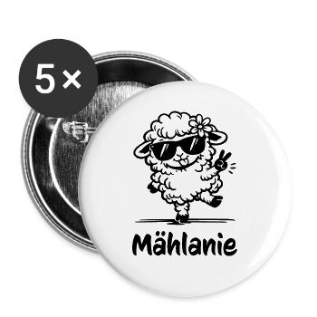 Mählanie Dancing Sheep Funny Pun - Buttons large 2.2''/56 mm (5-pack) - white - Front