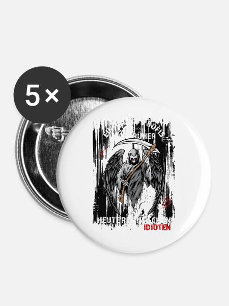 Einmal mit Profis war früher... - Buttons groß 56 mm (5er Pack) - Weiß