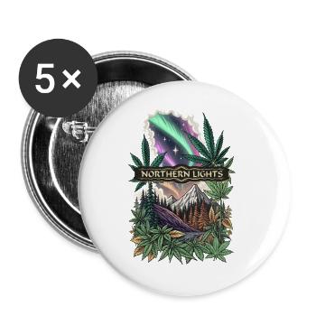 NORTHERN LIGHTS - Buttons groß 56 mm (5er Pack) - Weiß - Vorne
