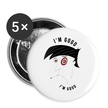 I'm good, I'm good man - ironic - Buttons large 2.2''/56 mm (5-pack) - white - Front