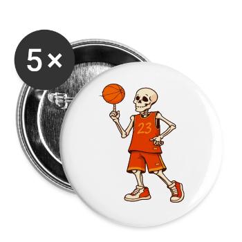 Skeleton Hoops 23 - Buttons large 2.2''/56 mm (5-pack) - white - Front